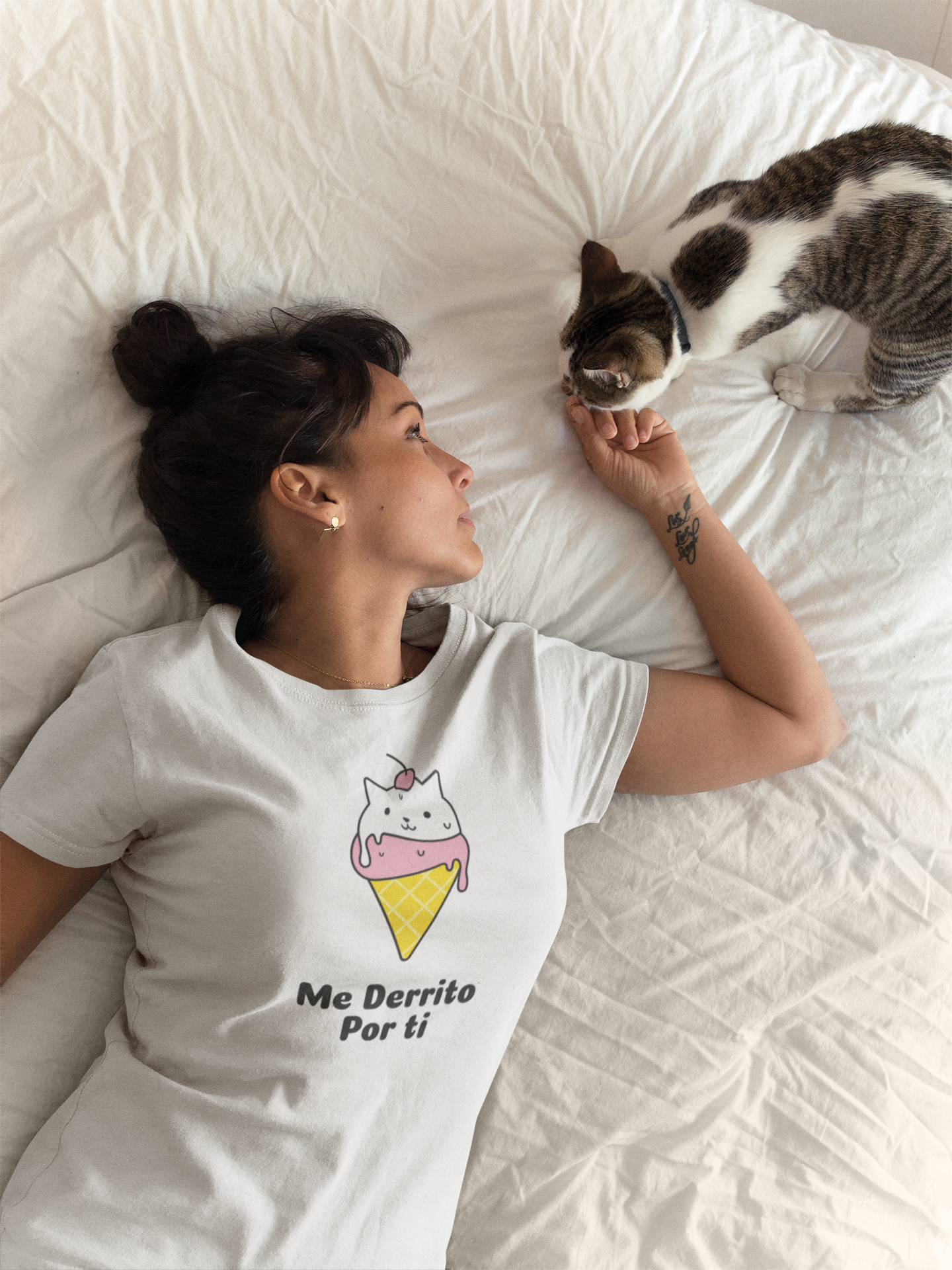 Polo con diseño de gato - Me derrito por ti - thecocothink