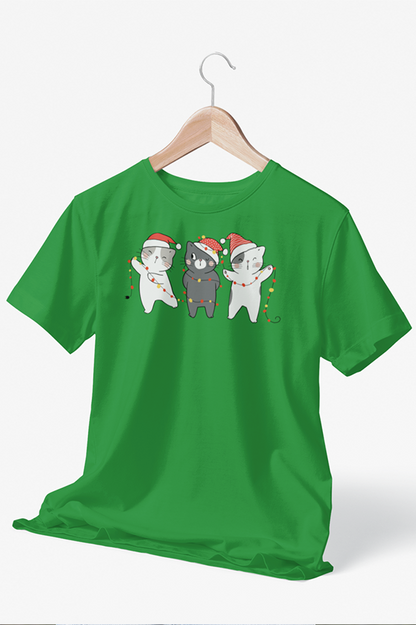 polos navideños gatitos mujer